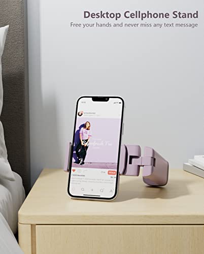 MiiKARE Travel Essentials Airplane Phone Holder, Universal Handsfree Phone Mount for Flying with 360 Degree Rotation, Travel Must Haves Phone Stand for Desk, Tray Table, Black&Purple - color: Black&Purple
