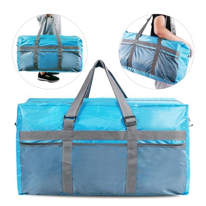 REDCAMP Foldable Travel Bag, Large Sports Bag, 75L/96L/100L, Lightweight Waterproof Tote Bag - color: 75L/Blue