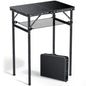 Anbte 2ft Folding Camping Table Max 29.5", 3 Adjustable Height Aluminum Small Folding Table with Storage Net & Portable Handle, Lightweight, for Travel Outdoor Beach Picnic Camp, 23.2" x 16", Black - size: 24"L x 16"W x 29.5H"
