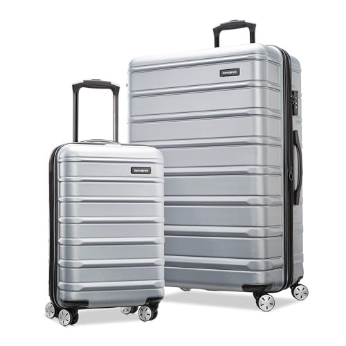 Samsonite Omni 2 Hardside 2 Piece Set - Includes Global Carry-On & Large Checked Suitcases - 360° Dual Spinner Wheels - Integrated TSA Lock & Expansion - Amazon Exclusive - Arctic Silver - color: Arctic Silver, size: 2-Piece Set (Carry-on/Large)