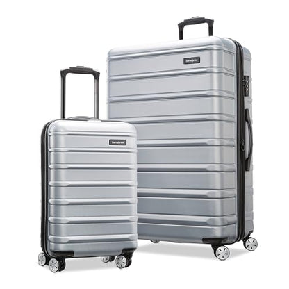 Samsonite Omni 2 Hardside 2 Piece Set - Includes Global Carry-On & Large Checked Suitcases - 360° Dual Spinner Wheels - Integrated TSA Lock & Expansion - Amazon Exclusive - Arctic Silver - color: Arctic Silver, size: 2-Piece Set (Carry-on/Large)
