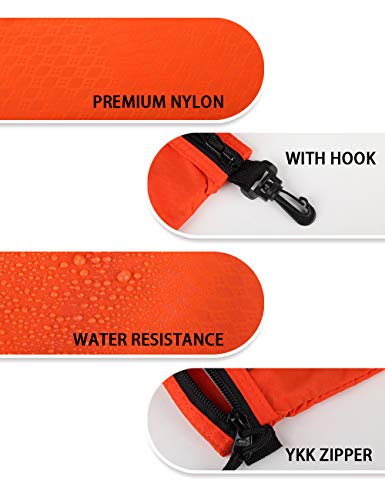 GOX Travel Toiletry Bag, Carry On Small Zipper Pouch, Cosmetic Kit Makeup, Digital Bag, Water Repellent Nylon (Orange) - color: Orange