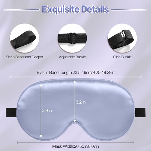 Sleep Mask, Silk Eye Mask for Sleeping with Adjustable Strap, Blindfold Eyeshade for Men & Women, Comfortable & Soft Eye Cover Eyeshade for Night Sleep (Light Purple) - color: Light Purple