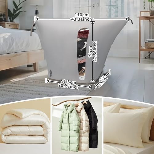 ONTYZZ Home Vacuum Bags Space Saver Compression Domestic Vacuum Sealer Bags for Clothes, Comforters, Blankets, Bedding - color: One Pack Large Grey