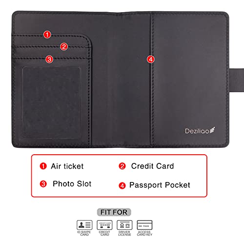 Unisex Faux Leather Passport and Vaccine Card Holder, Black, Slim, Waterproof, Lightweight, RFID Blocking - color: Black, style: Classic