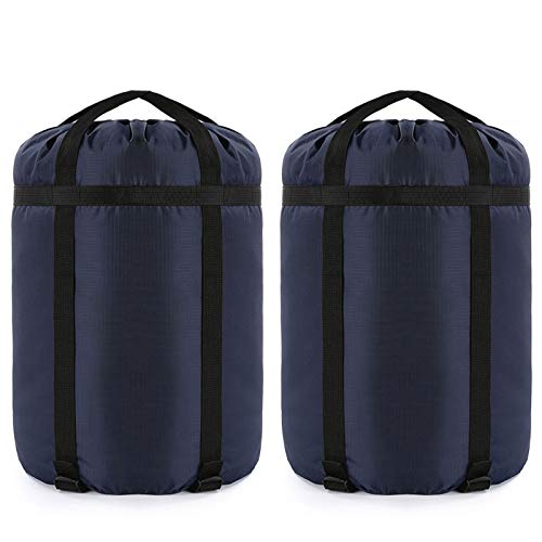 Compression Stuff Sack, 24L/36L/46L Sleeping Bags Storage Stuff Sack Organizer Waterproof Camping Hiking Backpacking Bag for Travel - Great Sleeping Bags Clothes Camping - color: Dark Blue 46L 2-PACK