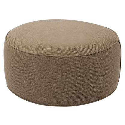 Inflatable Outdoor Ottoman,20"x9" Portable Patio Pouf,Water Resistant,Fade-Resistant,Round Blow Up Footrest Stools for Home Garden Camping Travel(Natural Brown) - color: Natural Brown