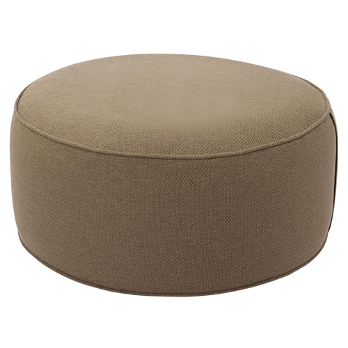 Inflatable Outdoor Ottoman,20"x9" Portable Patio Pouf,Water Resistant,Fade-Resistant,Round Blow Up Footrest Stools for Home Garden Camping Travel(Natural Brown) - color: Natural Brown