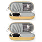 Double Eyeglasses Case, Dual Glasses Sunglasses Organizer with Zipper Closure, Eyewear Storage Box for Men Women Travel - color: Yellow-2pack