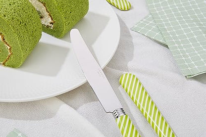 ANNOVA Silverware Set Stainless Steel Colorful Tableware Kitchen Flatware Set Utensils, Includes Dinner Knives, Forks, Spoons, Salad Forks & Dessert Spoons (Light Green, 20 Pieces) - color: Light Green