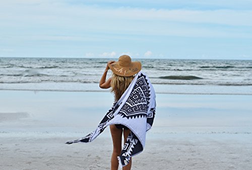Bersuse 100% Cotton Yucatan Turkish Towel - 39x71 Inches, Black - color: Black