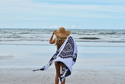 Bersuse 100% Cotton Yucatan Turkish Towel - 39x71 Inches, Black - color: Black