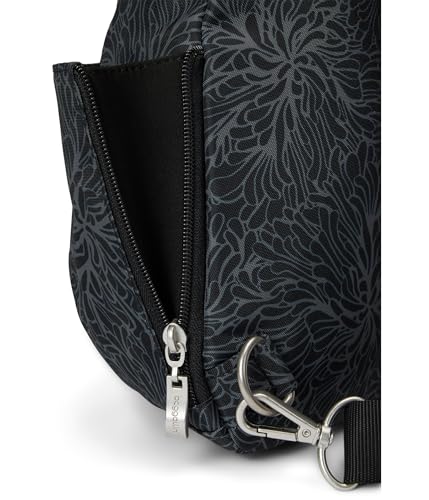 Baggallini Medium Sling Backpack - 9"x11" Lightweight Sling Bag with Convertible Adjustable Shoulder Strap - color: Midnight Blossom