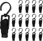 15 Pcs Plastic Travel Swivel Hanging Laundry Hooks Clip, Curtain Clips Black - color: Black