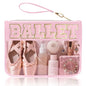 Chenille Letter Clear Zipper Pouch for Travel Preppy Patch Makeup Bag-Nylon Cosmetic Preppy Makeup Waterproof Organizer Bag Set for Women Valentines Bag (FS-BALLET) - color: FS-BALLET
