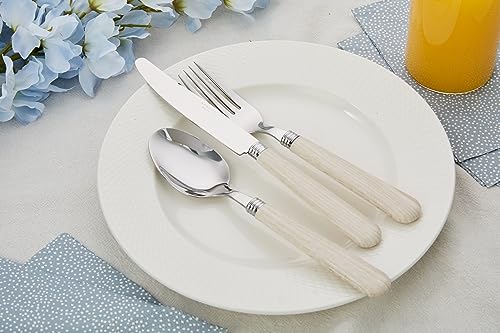 ANNOVA Silverware Set Stainless Steel Colorful Tableware Kitchen Flatware Set Utensils, Includes Dinner Knives, Forks, Spoons, Salad Forks & Dessert Spoons (Wood, 20 Pieces) - color: Wood