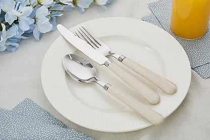 ANNOVA Silverware Set Stainless Steel Colorful Tableware Kitchen Flatware Set Utensils, Includes Dinner Knives, Forks, Spoons, Salad Forks & Dessert Spoons (Wood, 20 Pieces) - color: Wood