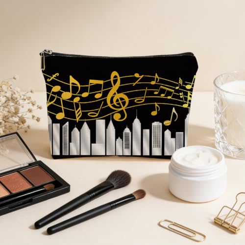 JIUWEIHU Piano Keys Makeup Bag, Musical Cosmetic Bags Travel Organizer Bag Zipper Pouch, Christmas Birthday Gifts for Pianist Music Lover Women Friend Colleague Sister Musicians - color: Multicolor 0064