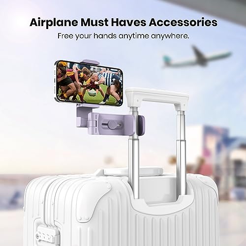 Airplane Travel Essentials Phone Holder, Klearlook Christmas Stocking Stuffers Phone Mount with Multi-Directional 360° Rotation, Travel Must Haves Handsfree Gadgets for Flying, Table or Outdoor-Lilac - color: Lavender