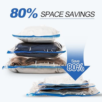 VMstr 12 Pack Travel Vacuum Storage Bags with USB Electric Pump, Compression Bags for Travel, Space Saver for Clothes and Clothing - style: 12 combo bags + USB pump