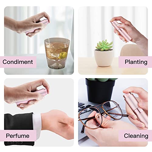 Tekson 5PCS 8ml Travel Perfume Atomizer Refillable, Mini Cologne Spray Bottle Empty, Small Aftershave Sprayer for Liquid Dispenser (Pink) - color: pink