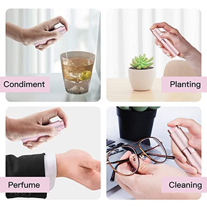 Tekson 5PCS 8ml Travel Perfume Atomizer Refillable, Mini Cologne Spray Bottle Empty, Small Aftershave Sprayer for Liquid Dispenser (Pink) - color: pink