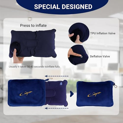Travel Blanket & Pillow Set, 300 GSM Soft Fleece, 60x43 Inches, 3-in-1 Airplane Blanket, Travel Pillow and Blanket Set, Travel Blanket Airplane Compact with Bag, Travel Essentials, Navy - color: Navy