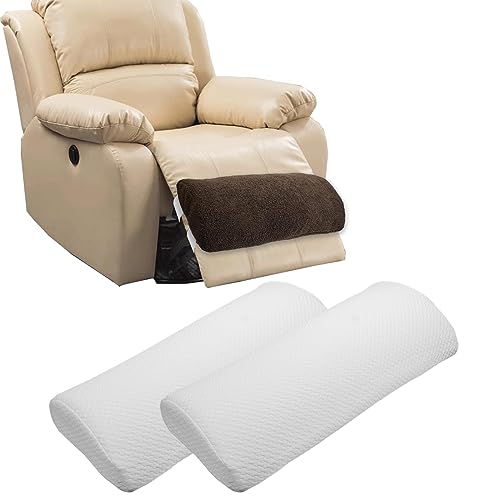 Recliner Leg Rest Cushion Sofa Footrest Pillow (23 x 10 x 2 in) Multi Purpose Half Moon Foot Pillow Under Knee Pillow for Leg, Neck, Waist, Ankle Support (2Pcs, White) - color: White, size: 2Pcs