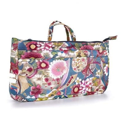 BTSKY Printing Handbag Organizers Inside Purse Insert-High Capacity 13 Pockets Bag Tote Organizer with Handle Sunflower - color: Blue+Pink