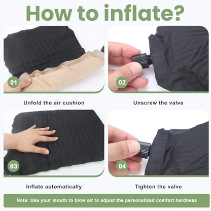 Self-Inflating Stadium Seat Cushion, Portable Pad for Airplane Travel