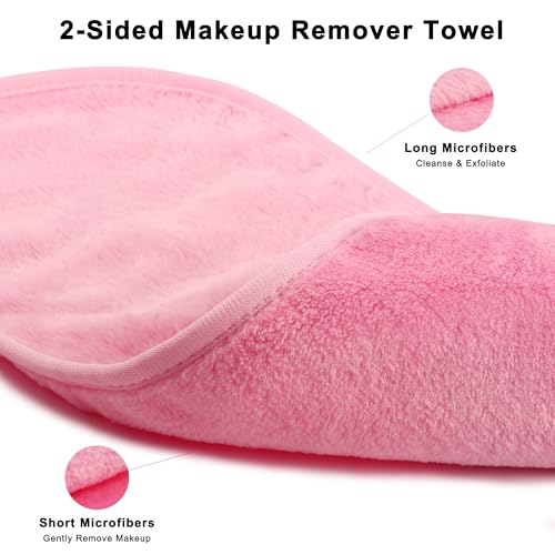 Real Perfection Spa Headband for Washing Face, Skincare Headband Wristband Set for Facial Mask Skin Care, Makeup Remover Towel Cloth Small Spray Bottle with Travel Makeup Bag Gifts for Women - Pink - color: Pink