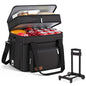 MIYCOO Cooler Bag with Wheels, Double Deck, 60 Can Leakproof Insulated Soft Cooler, Extra Large Expandable Ice Chest for Beach, Picnic, Camping - color: 1 - Black, size: 30L with wheels