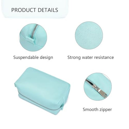 Organizer Bag Lightweight Cosmetic Bag with Ring Clasp Perfect Travel Makeup Bag for Women nylon Stand Up Design (Mint Green/Nylon) - color: Mint Green/Nylon