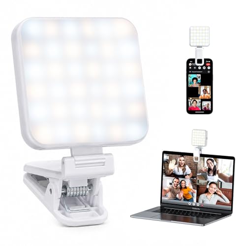 Portable Selfie Light for iPhone: Rechargeable Phone Fill Lights, Ring Light for Camera Picture, Makeup Photo, Video Conferences, Laptop Use, Zoom Meetings, TikTok, Vlog Photography