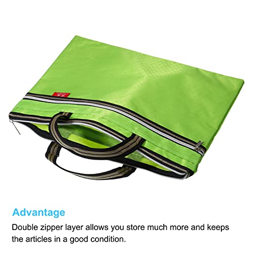 PATIKIL Waterproof Zipper File Bag, Documents Books Tools Storage Zip Pouch for Office Travel, Green - color: Green