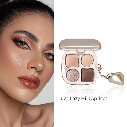 Neutral Pink Brown Eyeshadow Palette, Soft Glam Eye Shadow with Matte Rose, Champagne Shimmer & Cocoa Brown, Blendable Natural Daily Makeup, Long Lasting Lightweight Eye Makeup, Sombra de Ojos 02 - color: A02