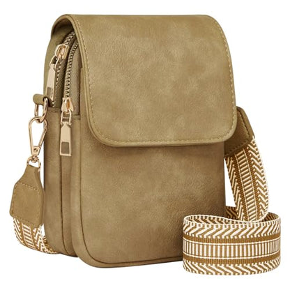 Fashion Small Crossbody Bags for Women Trendy Designer Cell Phone Purses Wallets with Card Holder Anti Theft Travel - color: Huashan Apricot