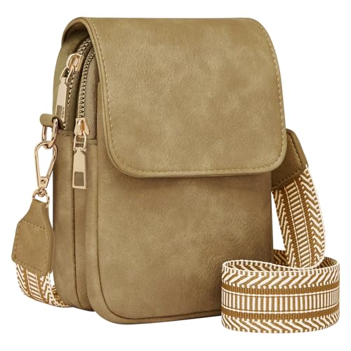 Fashion Small Crossbody Bags for Women Trendy Designer Cell Phone Purses Wallets with Card Holder Anti Theft Travel - color: Huashan Apricot