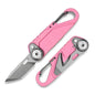 TACRAY Vinto 5-in-1 Small Pocket Knife – Ultra-Light Compact Multitool with Utility Knife, Seatbelt Cutter, Bottle Opener, Flathead Screwdriver & Keyring Attachment for Everyday Carry (Pink) - color: Pink