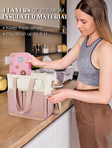 JOYHILL Lunch Bag for Women, Lunch Tote Leakproof Insulated Lunch Box with Shoulder Strap, Adult Reusable Lunch Cooler Tote Bags for Work Picnic Camping Beach (AVOCADO GREEN) - color: GA-AVOCADO GREEN