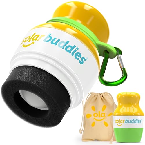 Green Bag Bundle Set For Solar Buddies Refillable Roll On Sunscreen Suncream Applicator Bag Bundle With Applicator Carabina Clip For Families, Kids, Adults, Travel Set - color: Green