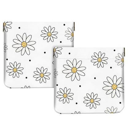 2Pcs PU Leather Small Squeeze Coin Purse Pouch Mini coin Bag Unique And Cute Wallet Cosmetic Bags Change Bag For Women Girls Men （Black Flower - color: Black Flower