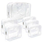 APREUTY Clear Makeup Bags, TSA Approved 6Pcs Cosmetic Makeup Bags Set Clear PVC with Zipper Handle Portable Travel Luggage Pouch Airport Airline Organization (White) - color: White-6PCS (Large+Medium+Small)