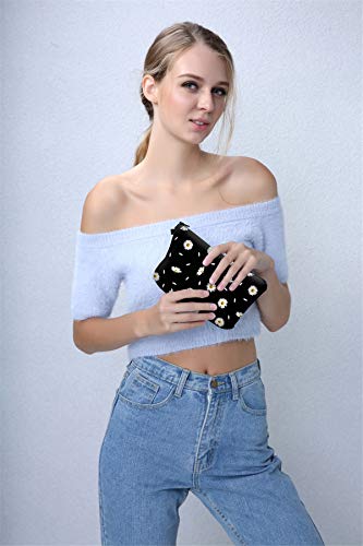 Deanfun Cosmetic Bag for Women, Durable Polyester Makeup Bag Organizer Travel Waterproof Roomy Accessories Daisy Purse Bag Gifts(52366) - color: 52366