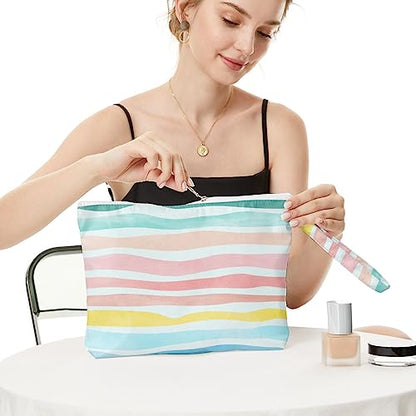 Fokongna Wet Dry Bag – Waterproof Travel Bag, Large Zipper Pouch for Swimsuits, Diapers, Toiletries, Makeup for Women & Girls - color: OceanSea