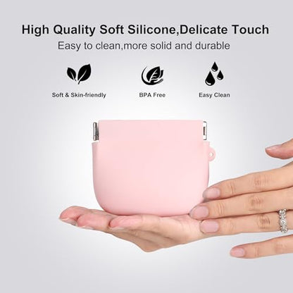 Squeeze Coin Purse for Women – Silicone Small Coin Pouch with Kiss Lock for Coins, Keys, Lipstick, and Earphones – Mini Cute Change Purse, Coin Purse & Pouch for Daily Life, Cars, Travel, Party - color: Squeeze / Pink