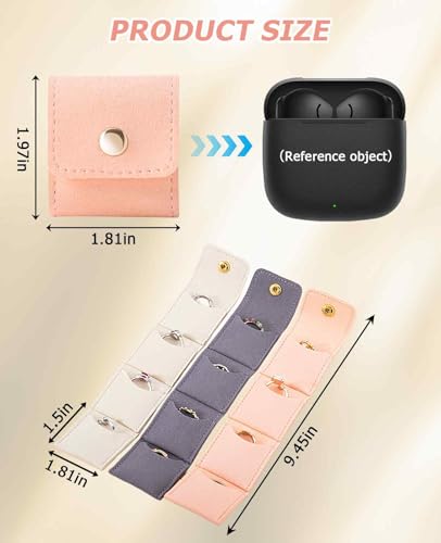 6PCS Mini Jewelry Travel Pouch, Foldable Jewelry Roll Bag with Buckle for Journey Rings Necklaces Earrings