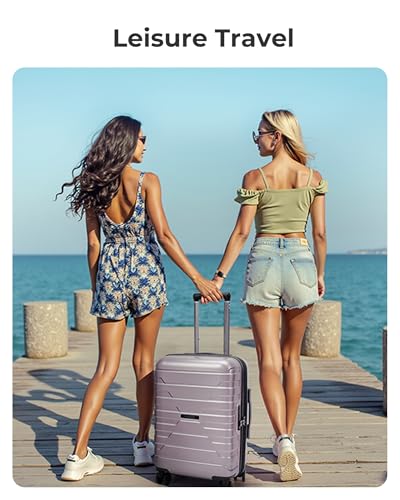 BAGSMART Carry On Luggage 22x14x9 Airline Approved with Spinner Wheels,Lightweight 20 Inch Luggage with TSA Lock,Expandable Hard Shell Carry On Suitcases for Men Women,White - color: White
