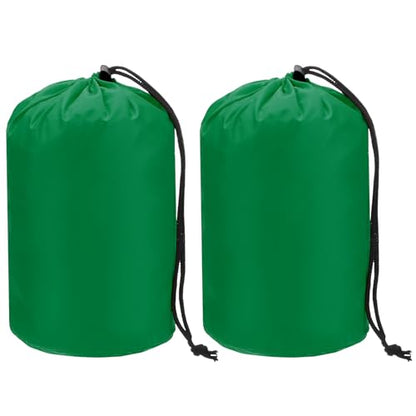 Stuff Sack [2PCS] - Waterproof Outdoor Storage Sacks Use for Backpacking & Traveling & Hiking - [Dark Green-5 x 10 in/ 13 x 25 CM] Ultralight Drawstring Bags - color: Dark Green