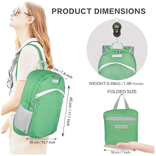 35L Foldable Waterproof Backpack For Outdoor Sports Travel Inside Wet Clothes Compartment Packable For Multiple - color: 1green